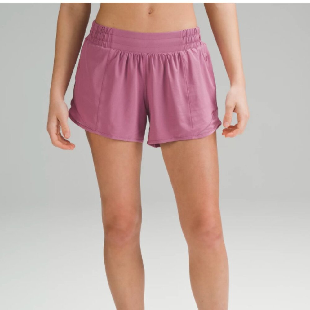 Lululemon Hotty Hot LR Short 4" Lined- Mauve- Size 4